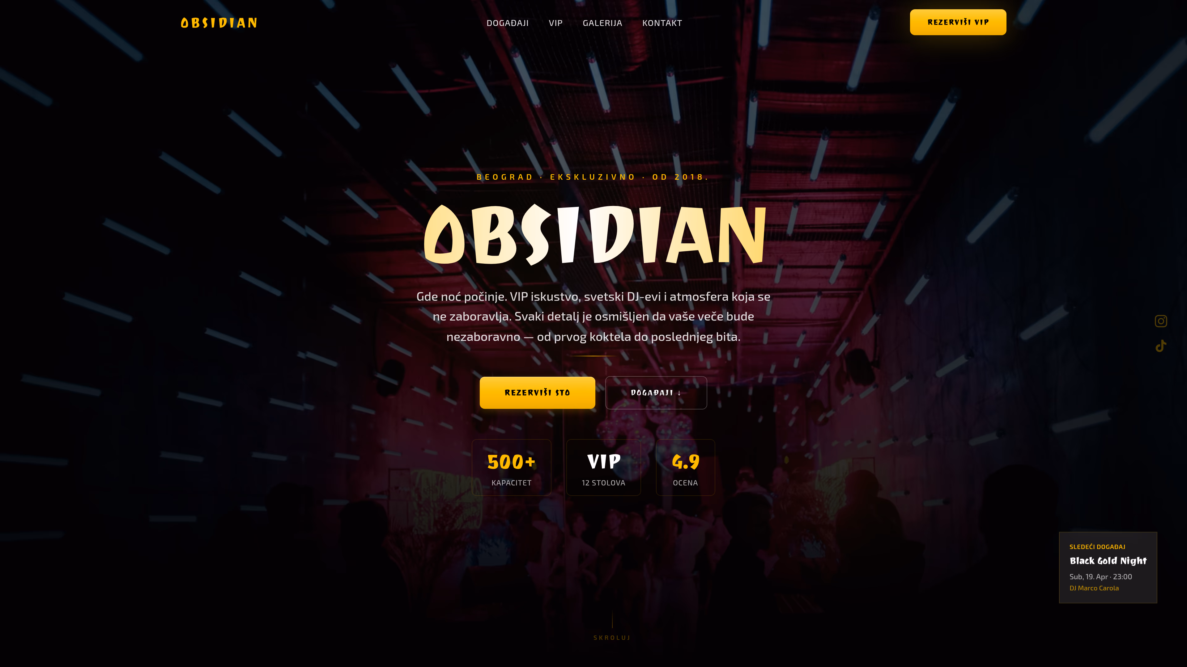 Izrada sajta i SEO optimizacija za noćni klub — rezervacija — M·LAB blog Beograd
