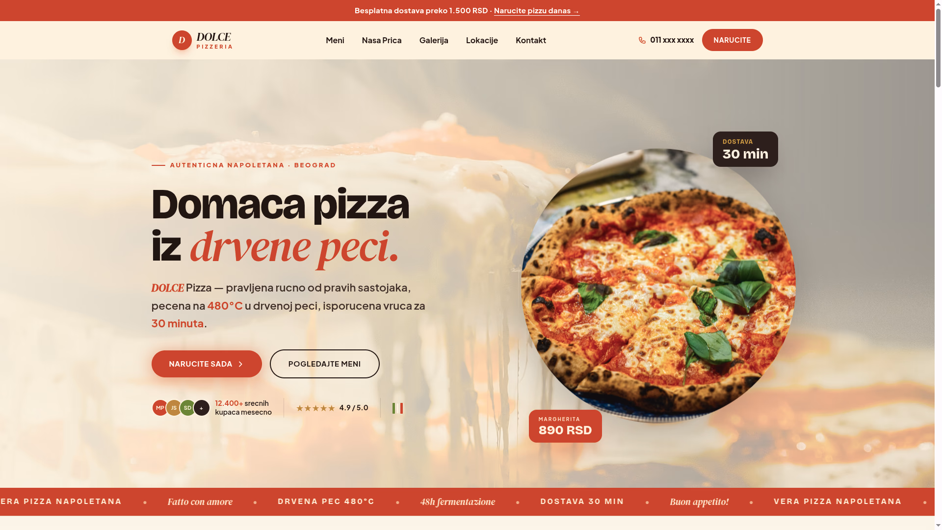 Izrada sajta i SEO optimizacija za pizzeriju — narudžbina — M·LAB blog Beograd